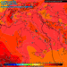 La situazione ad 850 hpa prevista dal modello americano, GFS per le ore 14:00 del giorno di ferragosto. Caldo e cielo poco nuvoloso.