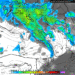 La situazione prevista da GFS per le ore 14:00 di Martedì 21. Cielo nuvoloso e possibilità di rovesci per l'intera giornata