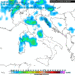 La situazione vista da GFS per le ore 08:00 di Lunedì 22 Luglio. Tempo orientato sulla variabilità con qualche rovescio che potranno essere presenti nel corso della giornata