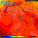 La situazione ad 850 hpa prevista da GFS per le ore 14:00 di Mercoledì 7. Qualche disturbo pomeridiano sulla Marsica, ma tuttavia sempre in un contesto caldo.