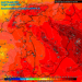 La possibile situazione ad 850 hpa alle ore 14:00 di Giovedì 15, giorno di ferragosto. Sulla Marsica, condizioni di tempo stabile e soleggiato al mattino, qualche addensamento nel corso del pomeriggio