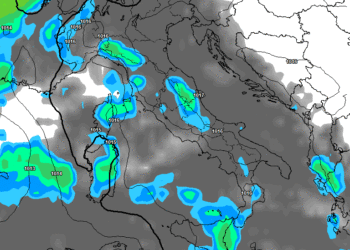 La situazione delle precipitazioni per la serata di Domenica 22. Non sono esclusi dei rovesci sul comparto marsicano