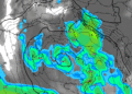 In figura la possibile situazione vista ora da GFS nella serata di Mercoledì 4 Dicembre. Minimo depressionario sul tirreno centrale con piogge e nevicate oltre i 1200 m circa