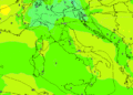 Ad 850 hpa ecco la situazione prevista per il giorno di Capodanno, alle ore 13:00. Sulla Marsica tempo stabile e soleggiato, non freddo nelle ore centrali della giornata