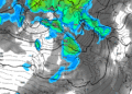 Secondo il modello americano GFS, questa appare la situazione delle precipitazioni alle ore 13:00 di Martedì 28. Sulla Marsica fenomeni moderati per buona parte della giornata.