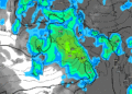 La situazione secondo il modello americano GFS la quale vede per Mercoledì sera dei fenomeni moderati su tutta la Marsica