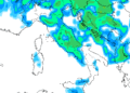 La situazione secondo GFS per le ore 14:00 per Mercoledì 21 Maggio. Piogge moderate su tutta l'area marsicana