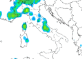 La possibile situazione sotto l'aspetto delle precipitazioni nel pomeriggio di Mercoledì 2 Luglio. Sulla Marsica saranno possibili dei fenomeni anche a carattere temporalesco