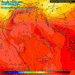 Ad 850 hpa ecco la situazione prevista dal modello americano GFS per le ore 14:00 di Mercoledì 16 Luglio. Temperature in aumento quindi, ma addensamenti pomeridiani piuttosto presenti