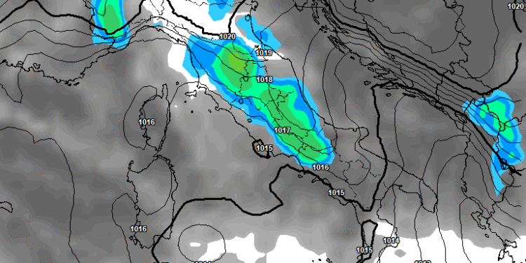 La possibile situazione nelle prime ore del mattino di Giovedì 7 Agosto. Possibili temporali ancora anche sul territorio marsicano