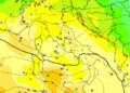 La situazione ad 850 hpa secondo GFS alle ore 16:00 di Martedì 28. Sulla Marsica, cielo poco nuvoloso e temperature miti