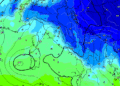 In figura la situazione vista da GFS per le ore centrali della giornata di Mercoledì 31 Dicembre. Freddo e cielo variabile con scarse occasioni per dei fenomeni