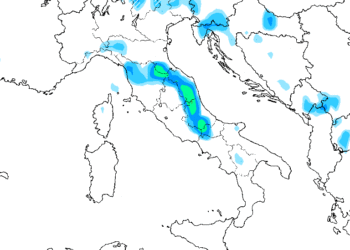La situazione vista dal modello GFS per le ore 16:00 di Martedì 4 Marzo. Non mancherà qualche rovescio nel corso del pomeriggio