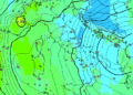 La situazione vista ore da GFS che mostra nella giornata di Mercoledì una nuova irruzione di aria fredda da nord est, la quale potrà dare luogo a tempo instabile anche sulla Marsica, specie orientale, con delle nevicate fin sul Fucino