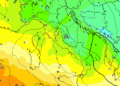 Nel corso della notte tra Mercoledì 22 e Giovedì 23, avremo un calo sensibile delle temperature (0°c ad 850 hpa)