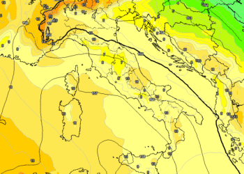 Ad 850 hpa, questa appare la situazione secondo il modello americano GFS. Pertanto cielo poco nuvoloso e temperature ancora in lieve aumento