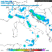 La situazione delle precipitazioni possibili nel corso del primo pomeriggio di Martedì secondo GFS. Saranno possibili sul territorio marsicano come anche negli altri pomeriggi