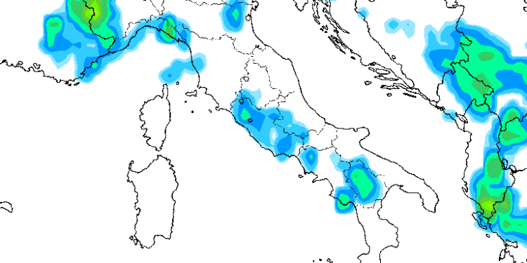 Ecco la possibile situazione alle ore 20:00 di Martedì 23 Giugno. Sulla Marsica, potranno esserci dei deboli rovesci.