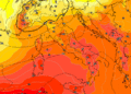 La situazione ad 850 hpa secondo il modello americano GFS per Mercoledì 10 Giugno. Bel tempo e temperature in aumento, sul territorio marsicano