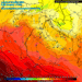 Al momento il modello americano GFS vede questa situazione ad 850 hpa, con le temperature in sensibile diminuzione, mentre ci saranno anche dei possibili temporali in atto