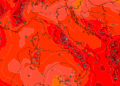 In figura la situazione ad 850 hpa prevista da GFS per le ore 14:00 di Mercoledì 29 Luglio. Valori fino a +26°c alla quota di circa 1500 m in libera atmosfera