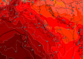 Ecco la situazione ad 850 hpa che vede il modello americano GFS, per le ore 17:00 di Mercoledì 15 Luglio. Sul comparto marsicano è posizionata una +26°c ad 850 hpa. Molto caldo.