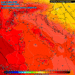 La possibile situazione del campo termico ad 850 hpa prevista da GFS per le ore 14:00 di Giovedì 9. Caldo ovunque sul territorio marsicano con dei valori massimi fin sui +36°c