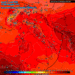 Ecco la situazione del campo termico ad 850 hpa vista da GFS alle ore 17:00 di Martedì. Temperature elevate ancora sulla Marsica con dei valori massimi attorno ai +35/+36°c nel Fucino
