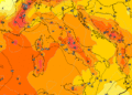 La situazione ad 850 hpa prevista per le ore 14:00 di Mercoledì 16 Settembre. Sul comparto marsicano, bel tempo con soltanto qualche locale addensamento e temperature in aumento di almeno un paio di gradi