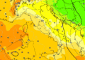 In figura la situazione vista da GFS per le ore 11:00 di Mercoledì 23 Settembre, equinozio d'autunno. Sulla Marsica, condizioni di tempo variabile e temperature in calo