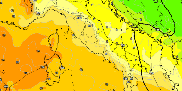 In figura la situazione vista da GFS per le ore 11:00 di Mercoledì 23 Settembre, equinozio d'autunno. Sulla Marsica, condizioni di tempo variabile e temperature in calo