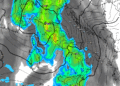 La situazione delle precipitazioni viste da GFS per le ore 05:00 di Mercoledì 21 Ottobre. Possibilità di precipitazioni moderate su tutta la Marsica