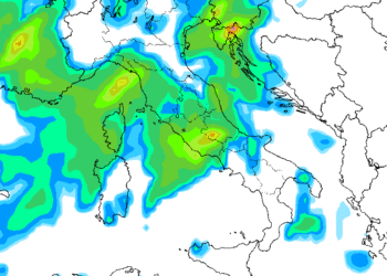 Il modello americano GFS che al momento vede questa situazione in merito alla possibilità delle precipitazioni la mattina di Giovedì 8 Ottobre, che sembrano piuttosto diffuse